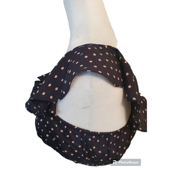 FOR LOVE & LEMONS Polka Dot Ruffle Bandeau Crop Top Size Large - Picture 4 of 9